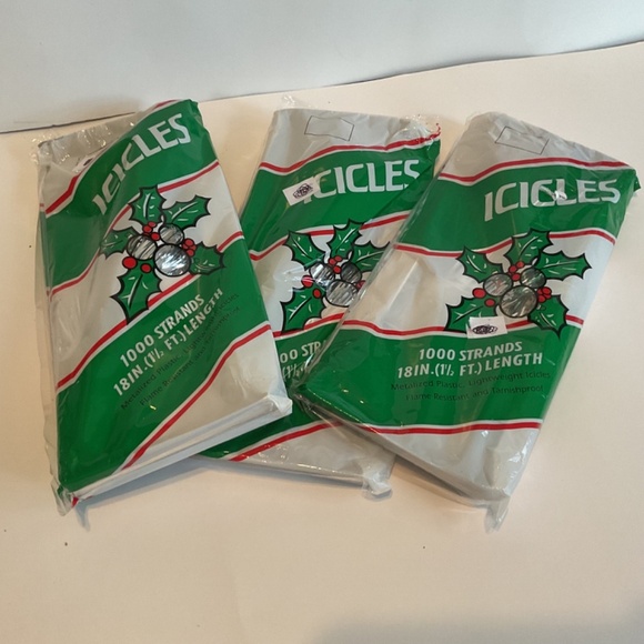 Three Vintage Icicles Christmas Tinsel 1000 Strands 18” long by FC Young - Picture 3 of 7